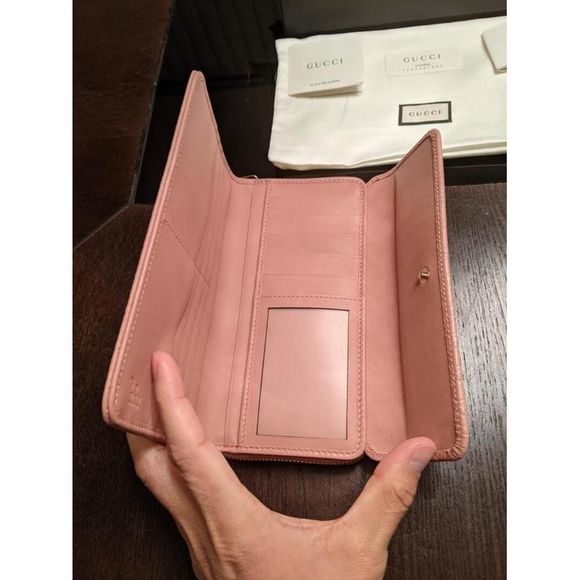 GUCCI Pink Soft Microguccissima Leather Continental Flap Wallet - Picture 3 of 7